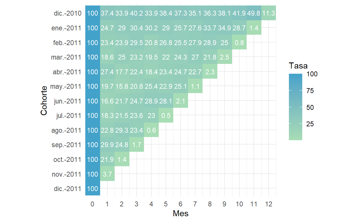 Tasa de retención 12 meses